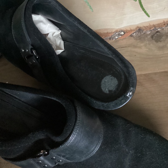 COLE HAAN NIKE AIR Black Suede and Leather slip on 3 inch wedges SIZE 9B - Picture 15 of 15